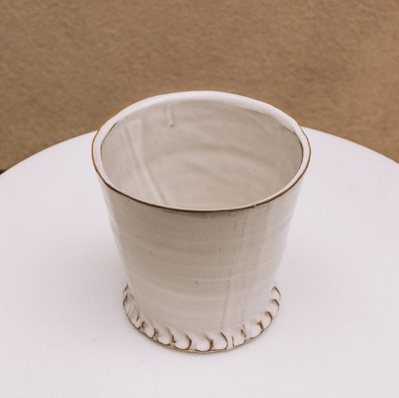 Cream Glazed Ceramic Pot